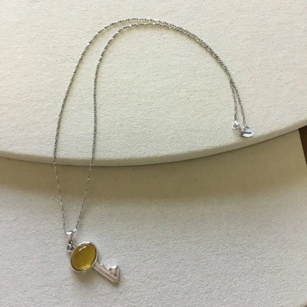Sterling Silver Key Charm Necklace